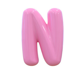 N Letter Pink 3D