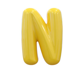 N Letter Yellow 3D