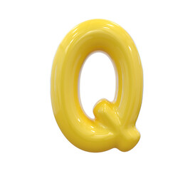 Q Letter Yellow 3D