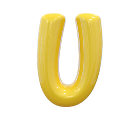 U Letter Yellow 3D