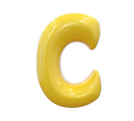 C Letter Yellow 3D