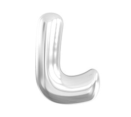 L Letter Silver 3D