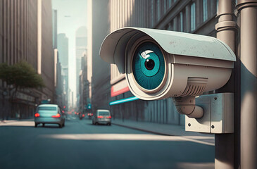 Security camera with eye on the street.
