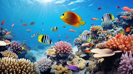 Fototapeta na wymiar view of the underwater world, clear sea