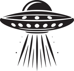 Black silhouette of a vector UFO icon 