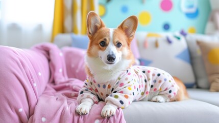 Corgi in Colorful Onesie