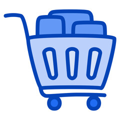shopping cart blue icon