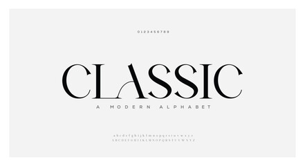 Lettering Minimalist Fashion. Elegant alphabet letters serif font and number. Typography fonts regular uppercase, lowercase.