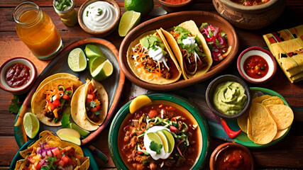 Mexican traditional dishes and food photos