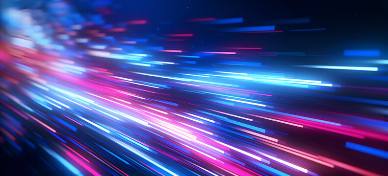 Abstract light fast motion blur background, futuristic technology glowing speed lines scene illustration
By lin