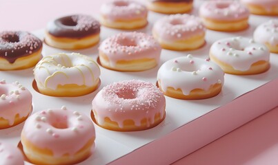 pink and white donuts, Generative AI