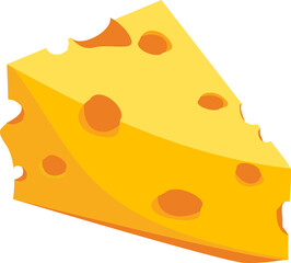 Piece of cheese illustration suitable for food and dairy product designs, culinary blogs, restaurant menus and food packaging.