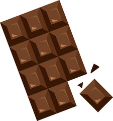 Chocolate bar with missing pieces. Perfect for promotional material, packaging, or social media content for confectionery brands and chocolate lovers.