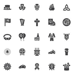 St Patrick day vector icons set