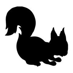 silhouette of a jumping squirrel