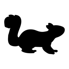 silhouette of a jumping squirrel