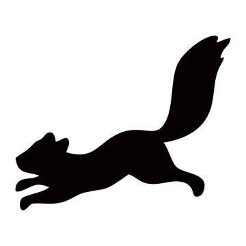 recommend clip art: silhouette of a jumping squirrel
