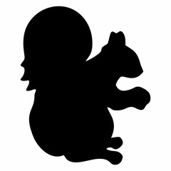 silhouette of a jumping squirrel