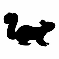 silhouette of a jumping squirrel