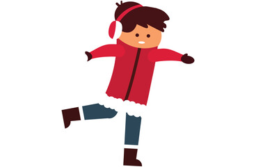 winter kids icons,Winter holiday,Happy characters,Children are engaged in winter activities on the street on a white background., playing snow,Vector illustration,boys and girls