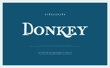 Donkey Minimal modern alphabet fonts. Typography minimalist urban digital fashion future creative logo font. vector illustration - obrazy, fototapety, plakaty