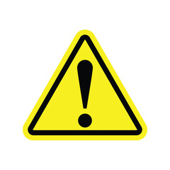 Hazard warning attention sign with exclamation mark symbol