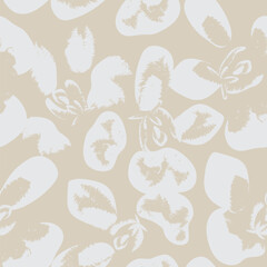 Neutral Colour Abstract Floral Seamless Pattern Design