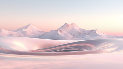 abstract landscape with pink mountain, 3d render, generate ai