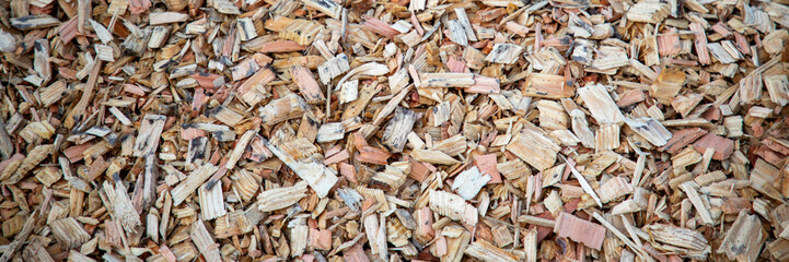 mulching wood chips background brown wooden texture