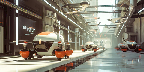 Future robot delivery service bot, generated ai