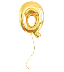 Q Letter Gold Balloon 3D
