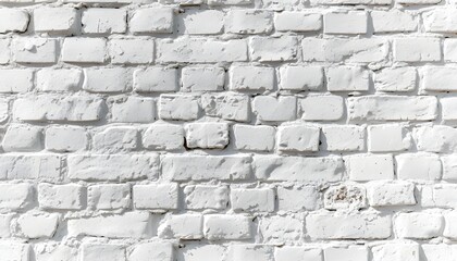 Fototapeta premium Simple white brick wall with light gray shades seamless pattern surface texture background in banner wide panorama