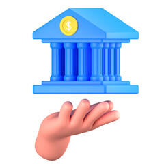 Hand Gesture Hold Bank Building Finance