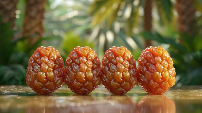 number 4 shaped date palm fruits