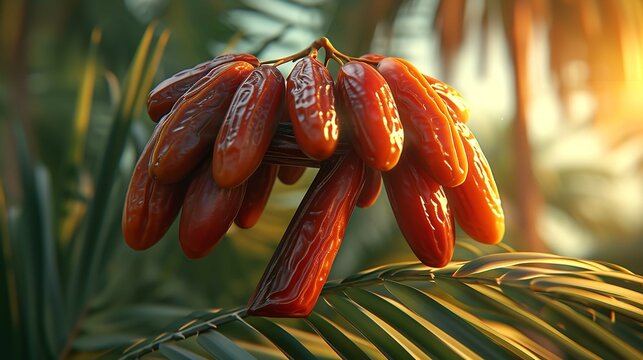 number 7 shaped date palm fruits