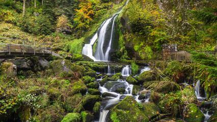 Scenic Triberg water falls in Black forest, Germany.