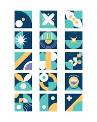 Simple and Unique Square Geometric Design Set