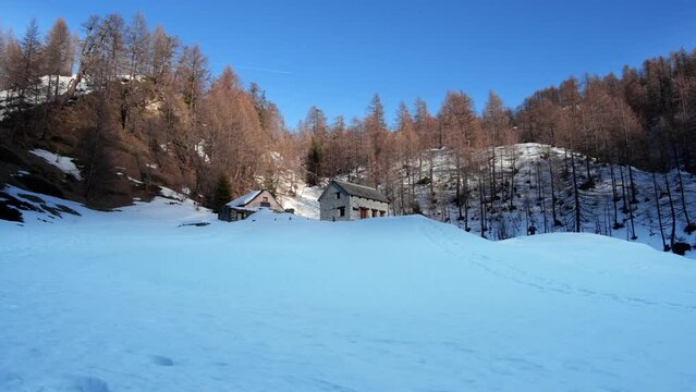 Winter landscape on Alpe Devero