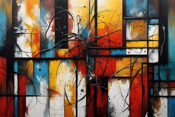 Abstract art - hand painted canvas