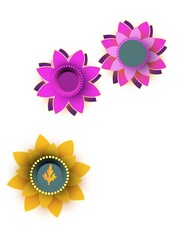 Set of Decorative floral element