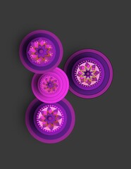 Set of Round floral Design Elements