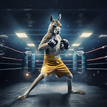 Kangaroo boxing Kangaroo thai boxing Kangaroo big
Kangaroo AI Art illustration Generative AI 