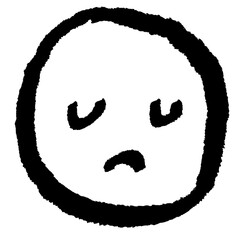 BLACK AND WHITE HAND-DRAWN HUMAN FACE LINEART