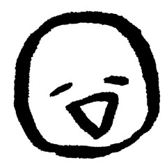 BLACK AND WHITE HAND-DRAWN HUMAN FACE LINEART