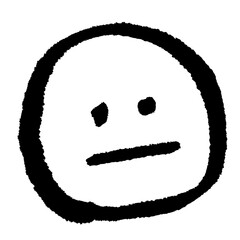 BLACK AND WHITE HAND-DRAWN HUMAN FACE LINEART