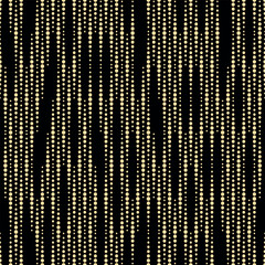 Abstract geometric pattern with stripes, lines. Seamless vector background. Gold and black ornament. Simple lattice graphic design