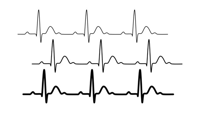 pulse line sign, black isolated silhouette