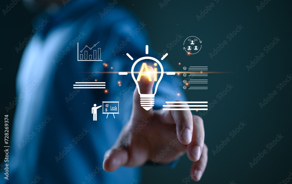 Aufkleber ai technology concept, ai tech system. chatbot intelligence ai. chat with ai artificial intelligence