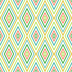 Seamless vector pattern of multi-colored rhombuses on a transparent background, decorative wallpaper, textile print, wrapping.