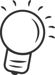 Light bulb idea. Editable vector outline stroke. Flat vector illustration design.
